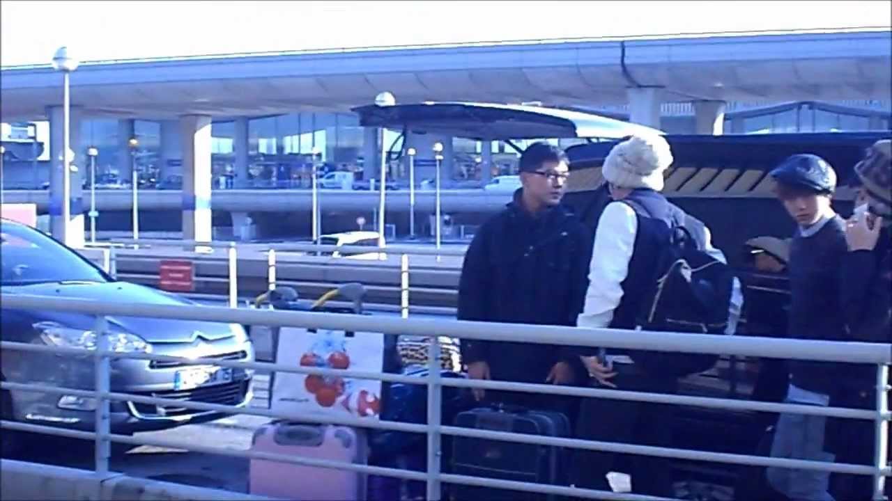 [FANCAM] BEAST leaving Paris ~ Charles de Gaulles Airport (120210)