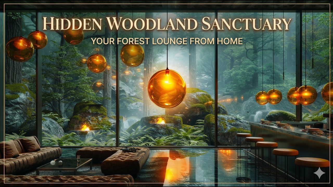 2 Hours Rainy Glass Greenhouse Cafe: Cozy Fireplace & Smooth Jazz Piano for Relaxing, Study (4K)