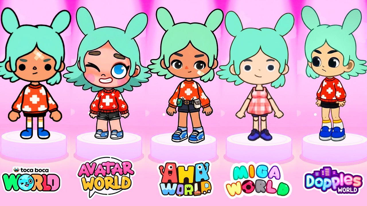 Rita from Toca Boca but in Avatar World, Aha World, Miga World, Dooples 💖