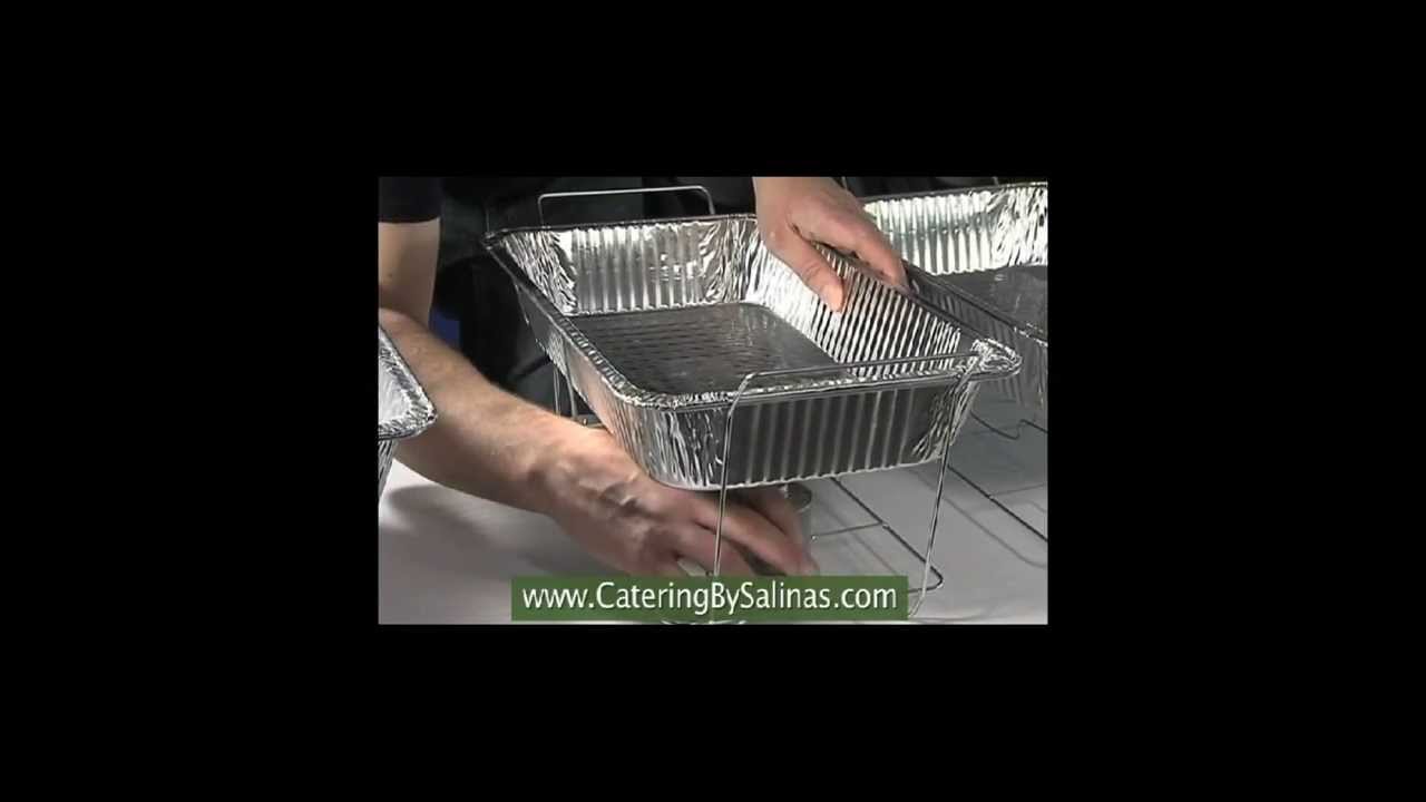 How to setup buffet racks with wicked fuel and water pan for buffet catering