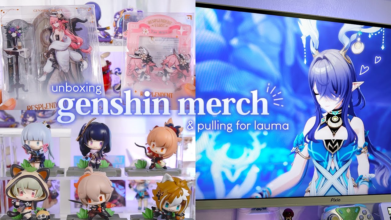 Unboxing the CUTEST Genshin Figurines and Merch + Lauma Pulls 💚🌿