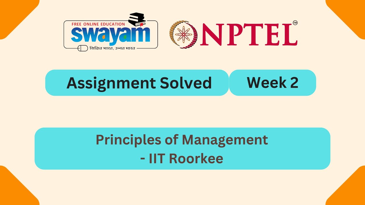 Principles of Management Week 2 | NPTEL ANSWERS 2026 