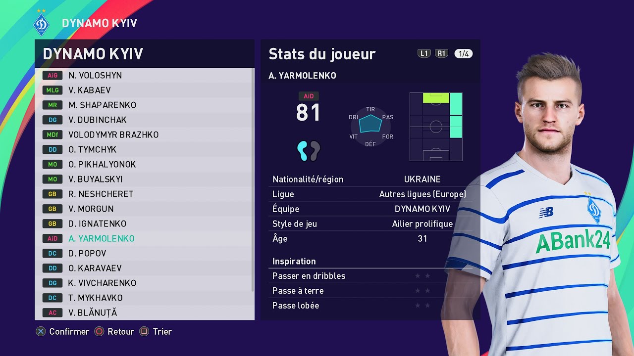 [PES 2021] DYNAMO KYIV players - season 2025/2026