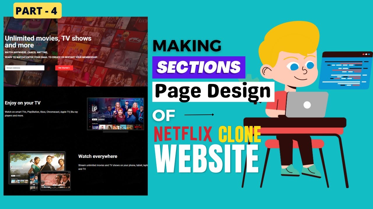 Netflix Website Clone Part-4 ||  Building the Sections of Netflix Clone Website