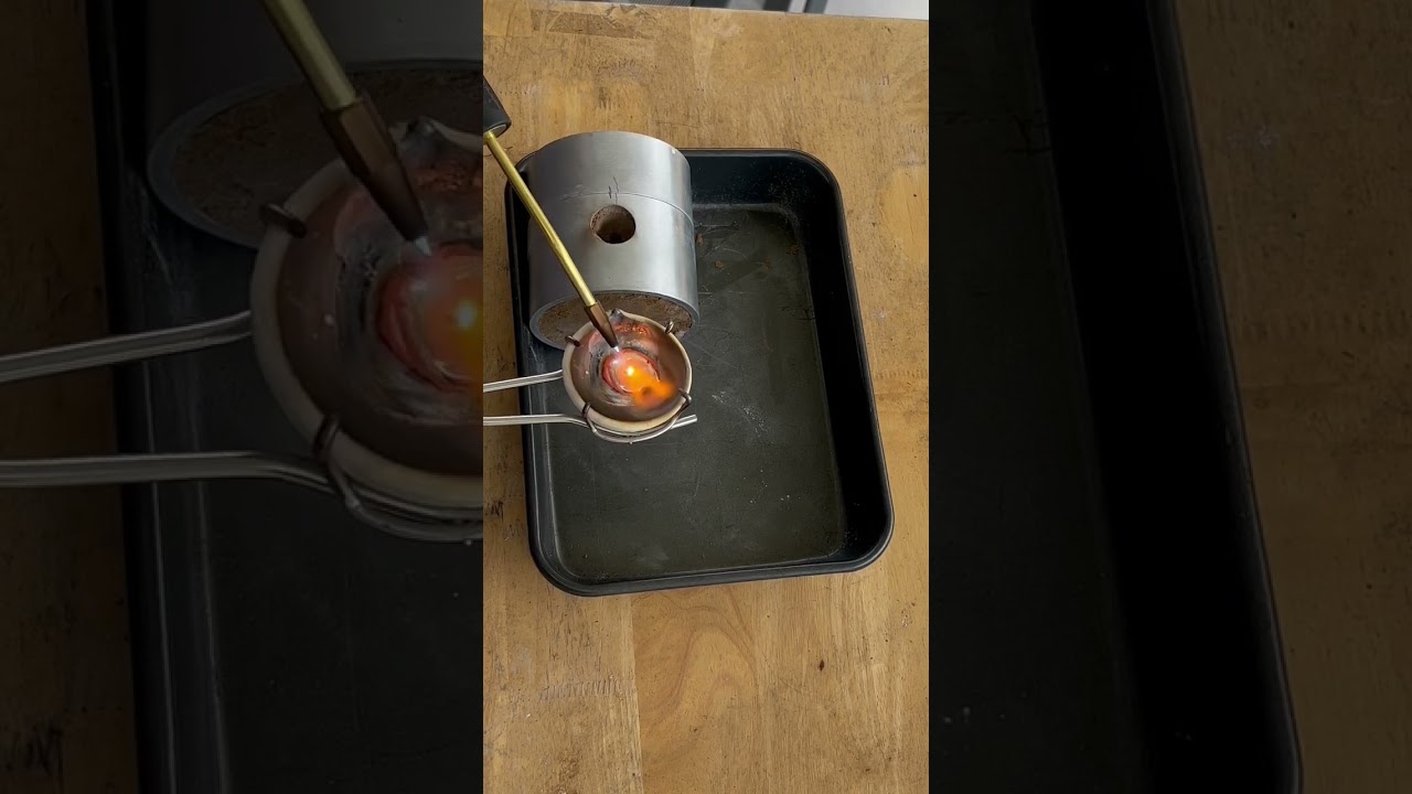 Melting sterling silver with a blow torch