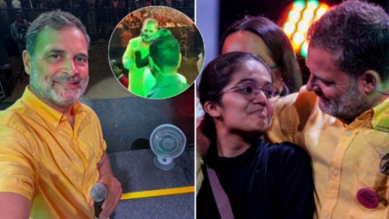 Who Is the Girl Seen Kissing Rahul Gandhi at Pune's 'Chhatron Ki Goonj' Event?