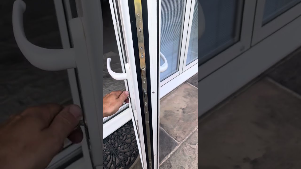 Adjustment on a Aluminum Bifold door. #bifold #bifolddoors #bifoldingdoors #aluminumdoors #lock