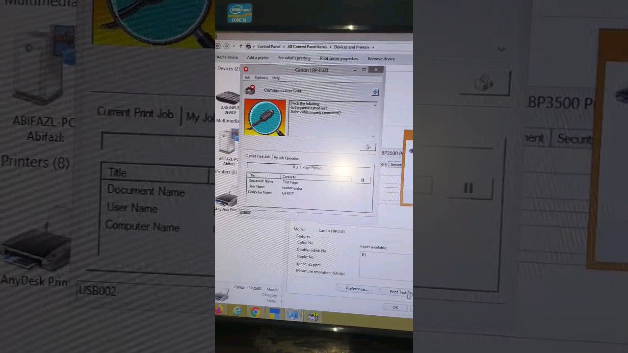 How to fixd Communication error||canon 3500 printer|mr bisht technical