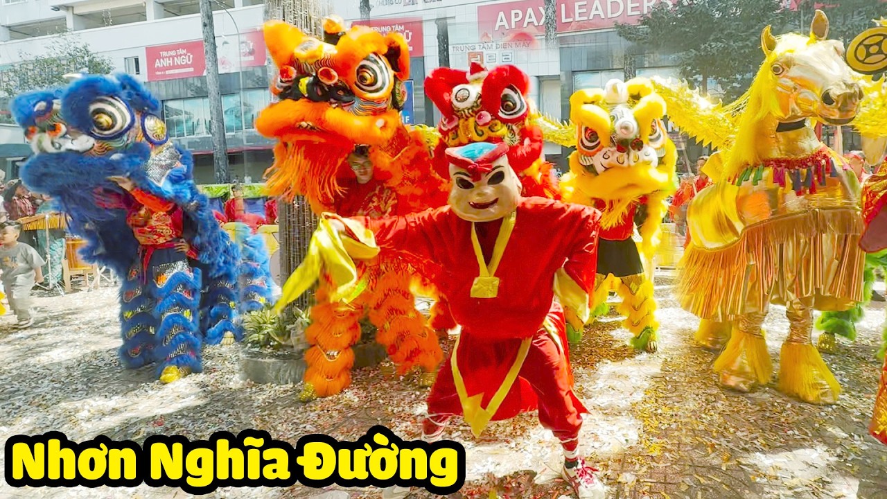 Múa Lân Sư Rồng mùng 1 Tết Cực Hay 2026 đoàn LSR Nhơn Nghĩa Đường biểu diễn tại nhà hàng Biển Dương