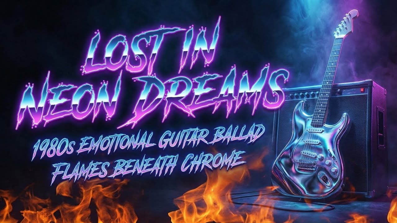 Lost in Neon Dreams – 1980s Emotional Guitar Ballad - Flames Beneath Chrome
