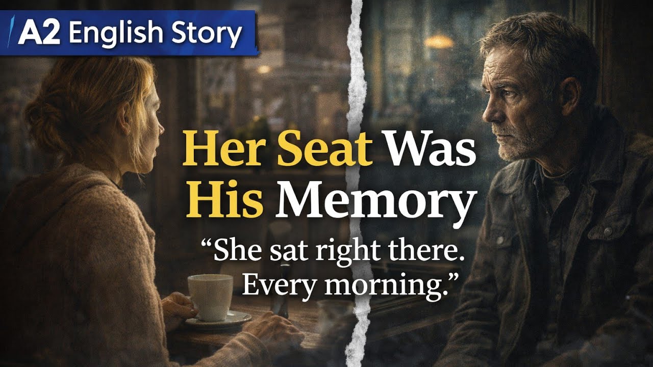A2 English Story: She Sat There Every Morning ☕💔
