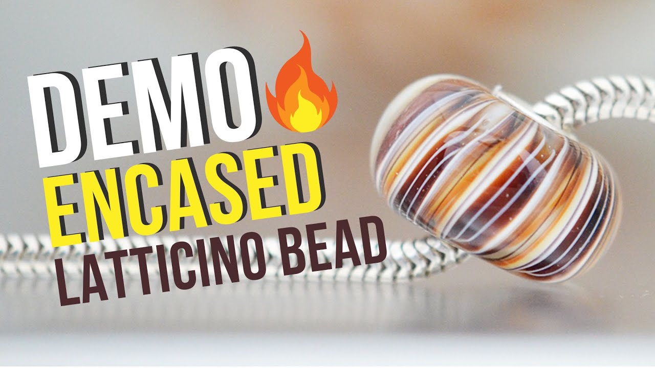 🔥 DEMO: Making an Encased Latticino Lampwork Glass Bead