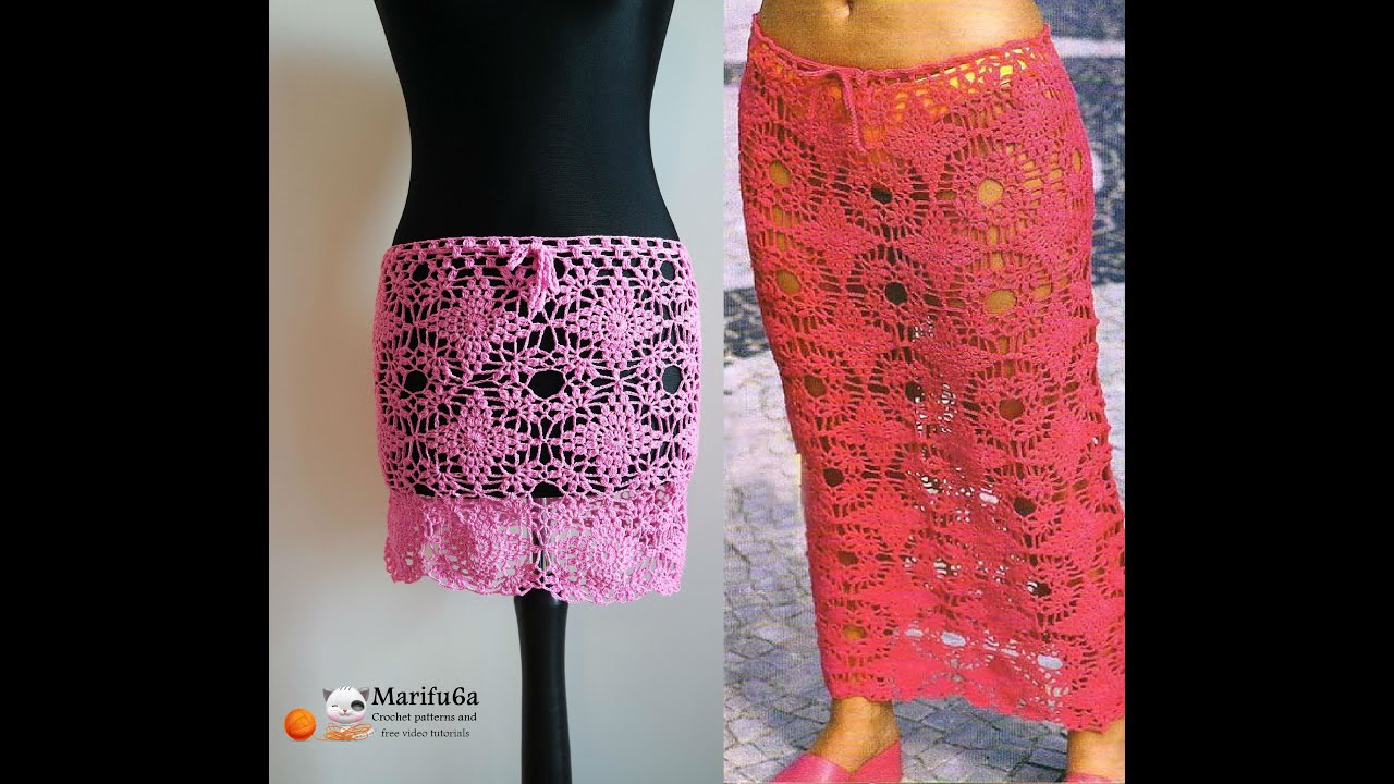 How to crochet mini midi maxi skirt all sizes by marifu6a