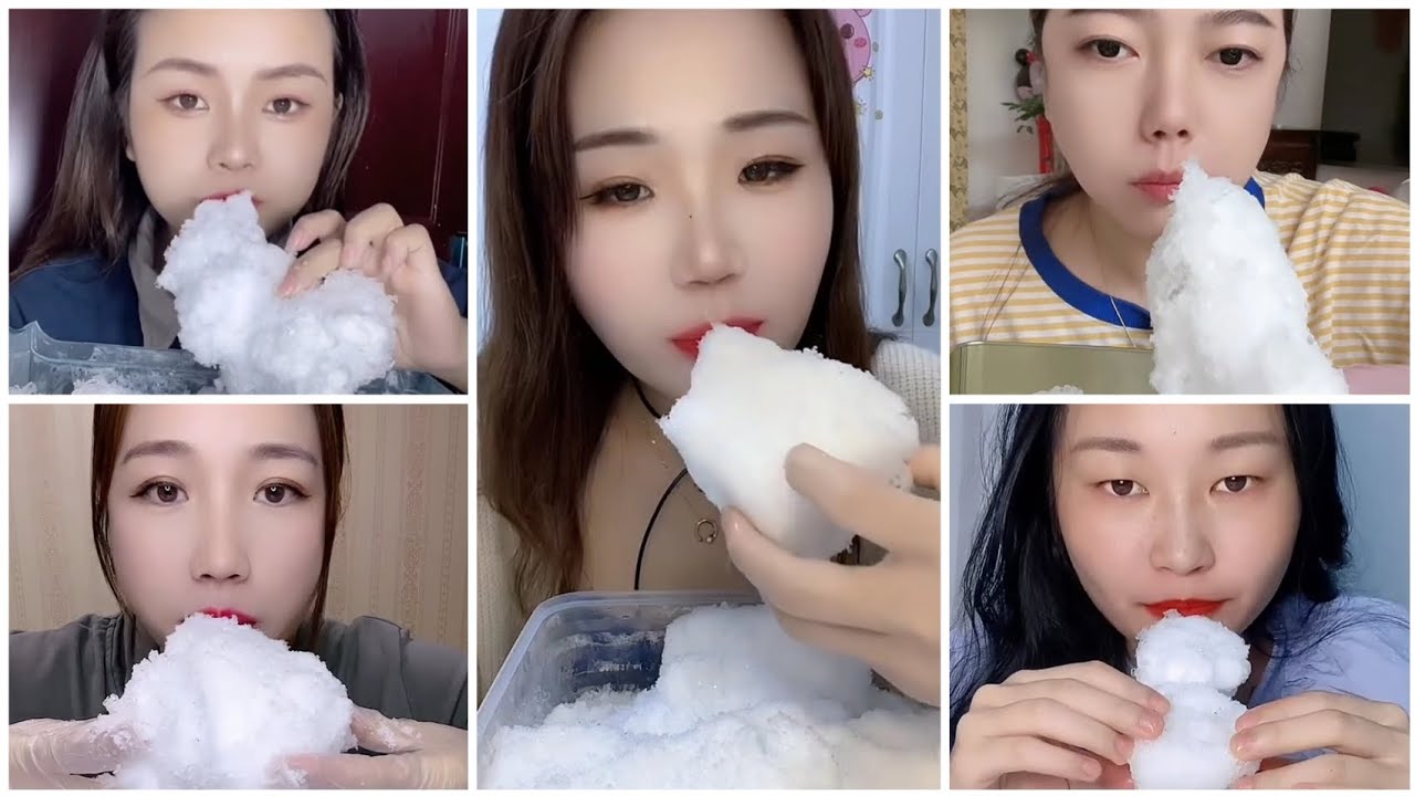 Ice Eating ASMR 🧊 White Crushed Ice Chunks (on request) #satisfying #eatingasmr #youtubevideo 