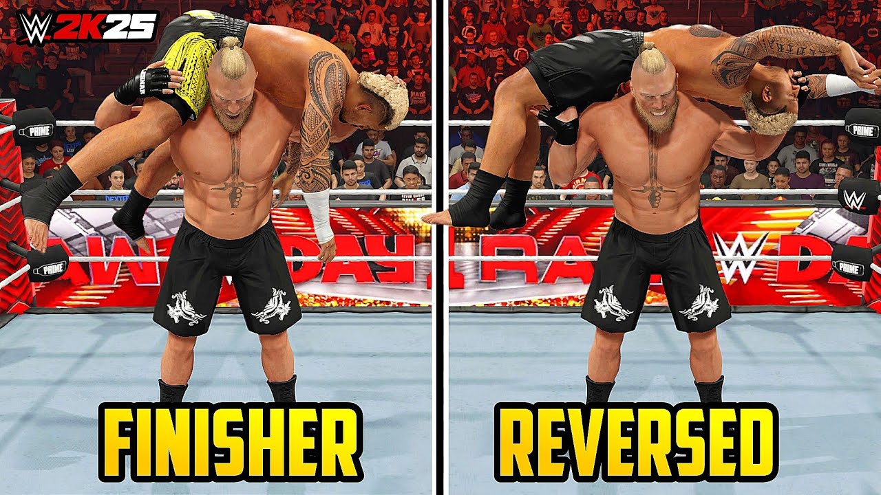 50 лучших вариантов обратного финишера в WWE 2K25