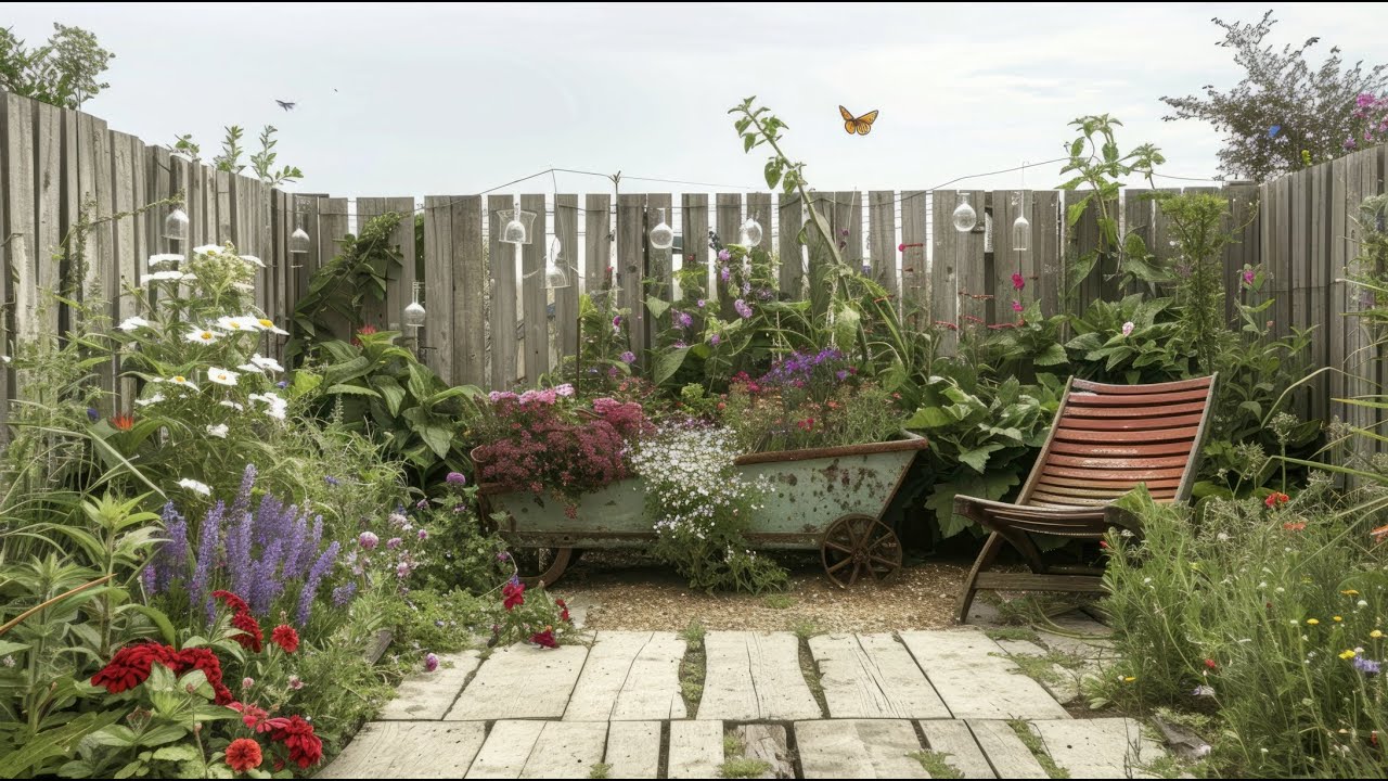 Backyard Farmhouse Garden Ideas from Old & Reused Items