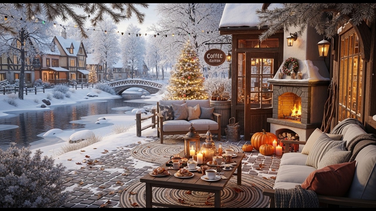 Calm Morning Jazz ❄ Cozy Winter Porch Ambience for Relaxation and Productive Study