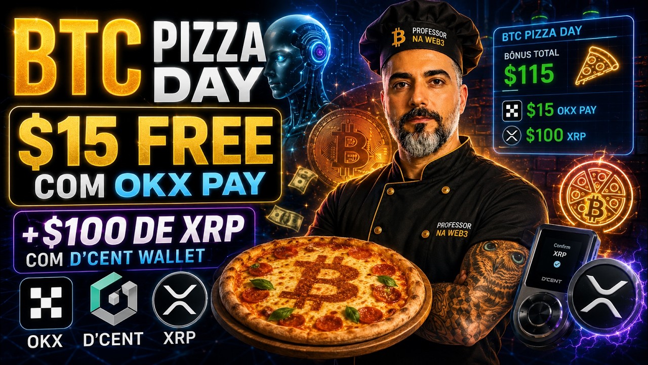 BTC Pizza Day: Get $15 Free with OKX PAY + $100 in XRP on D&rsquo;CENT!