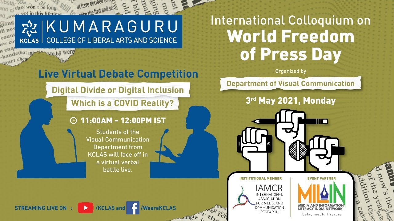 Live Virtual Debate Competition : International Colloquium on World Freedom of Press Day