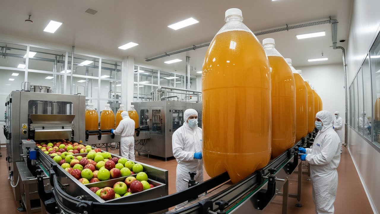 Inside a Modern Factory | From Fresh Apples to Bottled Apple Juice