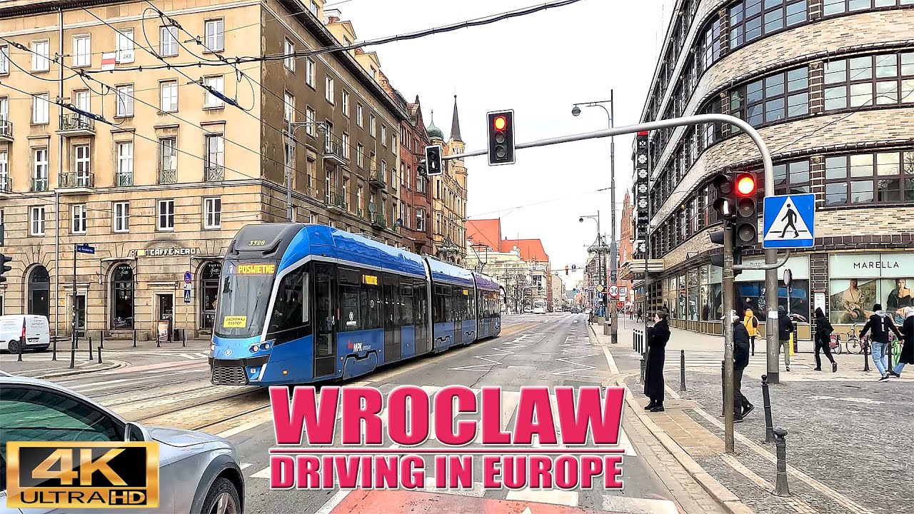 🇵🇱 Driving in WROCLAW POLAND Europe / Driving Downtown / 4K