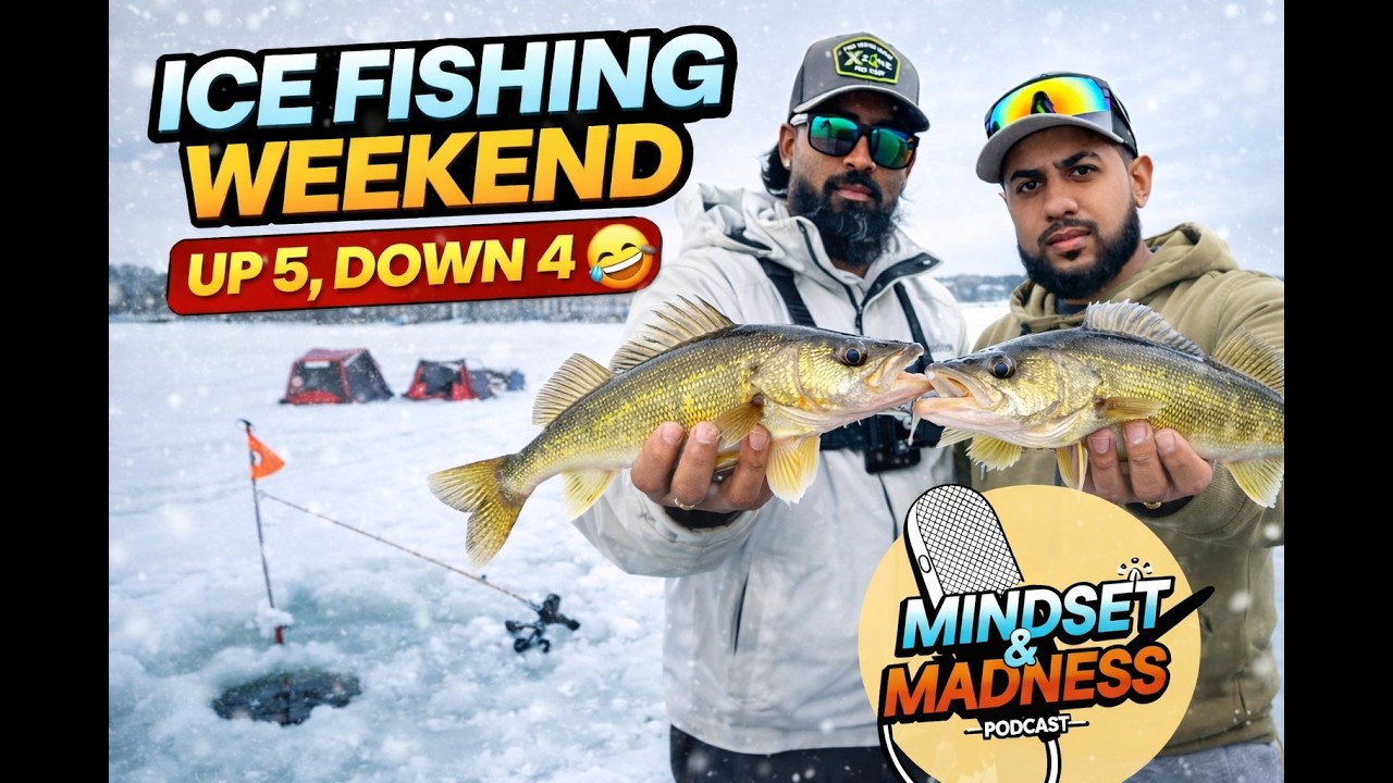 Ice Fishing Weekend with the Crew 🎣 | Up 5, Down 4 🤣 | Mindset & Madness Vlog #4