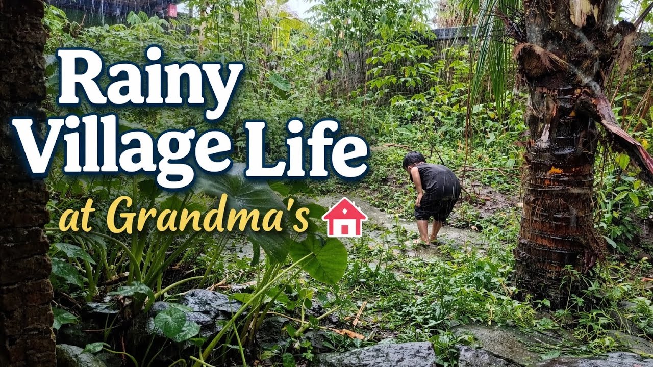 Heavy Rain in the Village 🌧️ Spending a Peaceful Holiday at Grandma’s House
