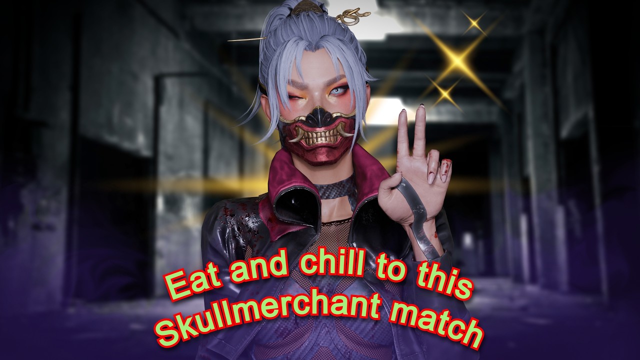 Chill and eat to this Skull Merchant match