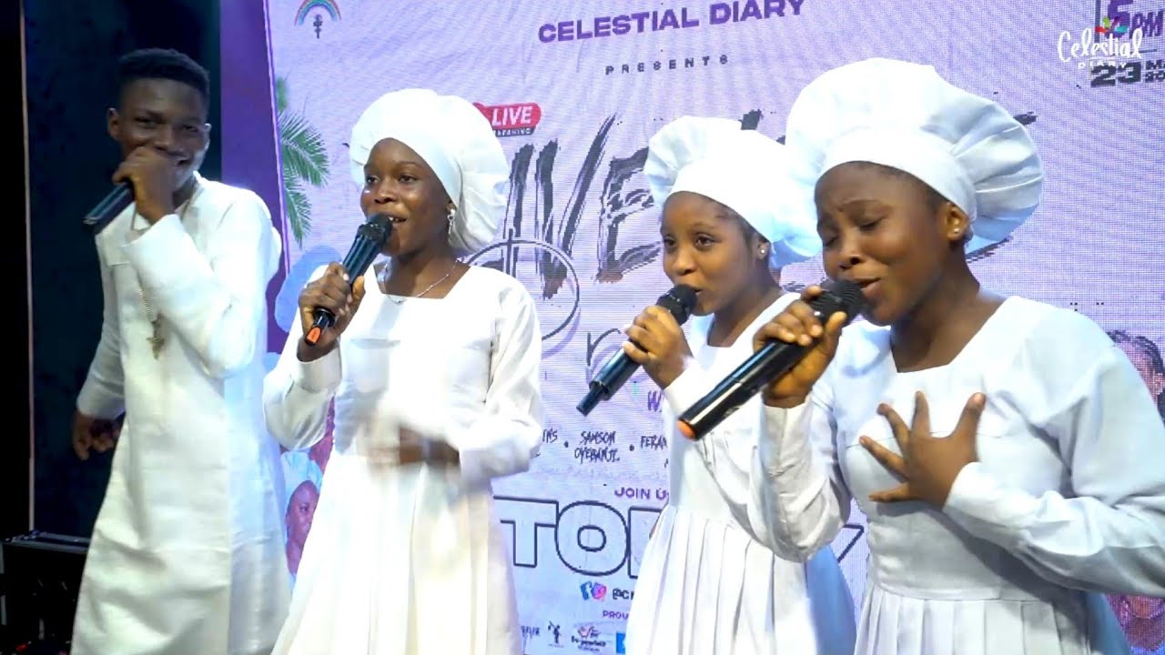 MUST WATCH COLLABORATION: FERANMI GOLDEN ANGEL,GLORIOUS TWINS & TOBI ZION AT JUVENILE ONLINE PRAISE