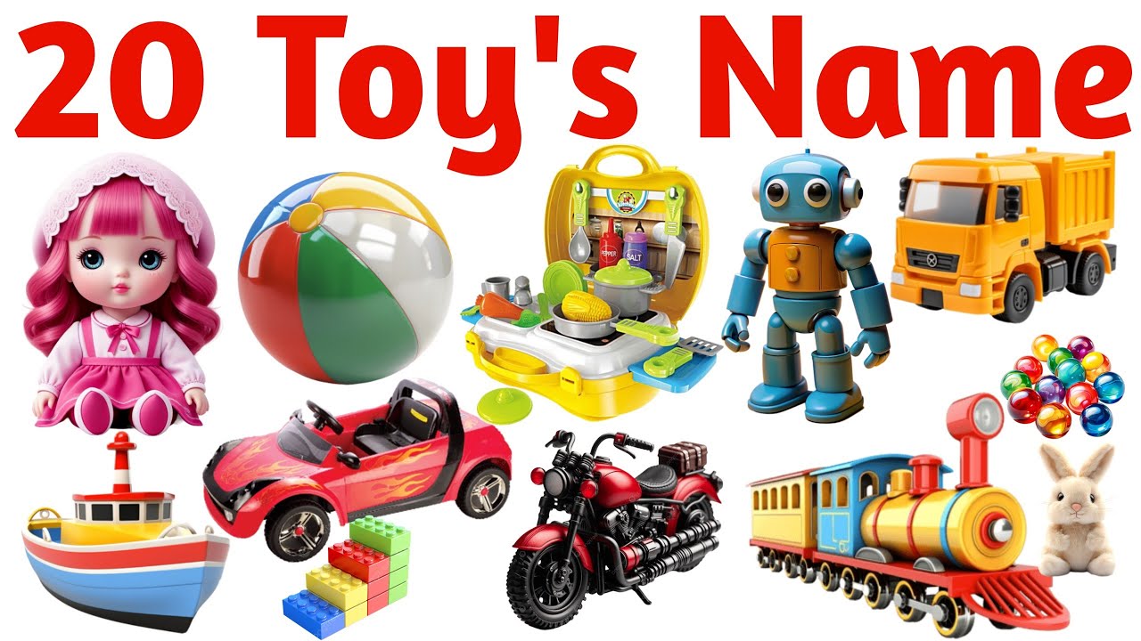 20 Toys Name for Kids | Learn Popular Toy Names with Fun Animation for Children
