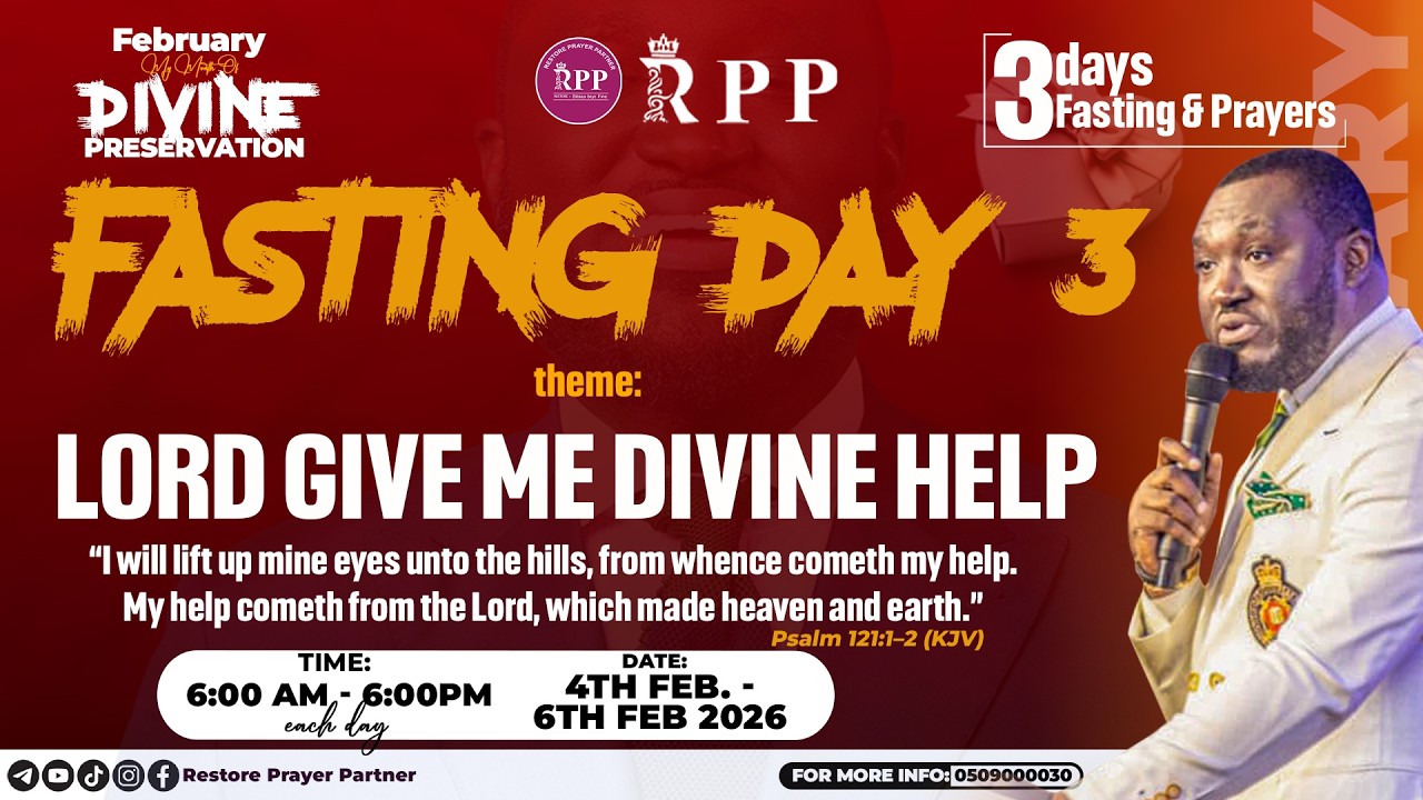 🔴 LIVE | RESTORE PRAYER PARTNER -  FASTING DAY 3 - MY MONTH OF DIVINE PRESERVATION - 6TH FEB. 2026