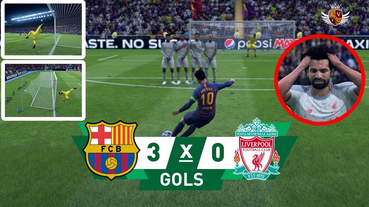 BARCELONA 3 x 0 LIVERPOOL NO FIFA 19 - CHAMPIONS LEAGUE | MESSI DESTRUIU 🔥