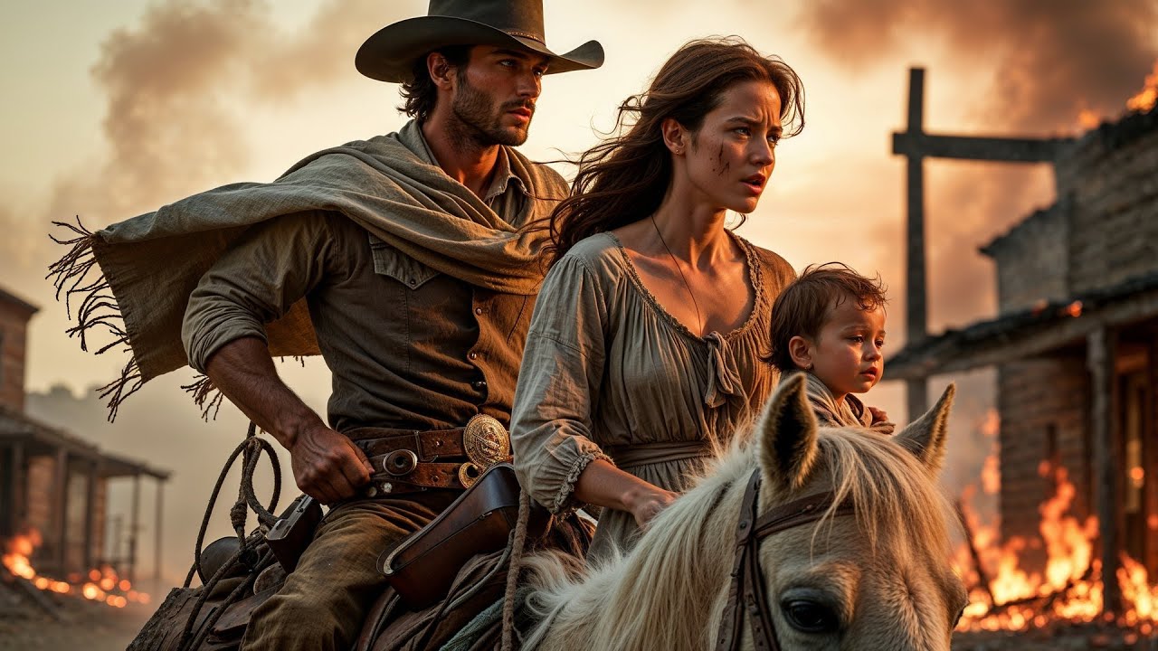 She Was Fleeing Through Fire With A Tiny Baby, The Cowboy Wrapped Them Both And Ran Through Flames