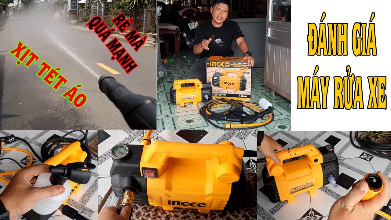 [REVIEW] Máy Rửa Xe INGCO Test cực mạnh giá chỉ 2 Triệu (INGCO High Pressure Washer 1500w HPWR15028)