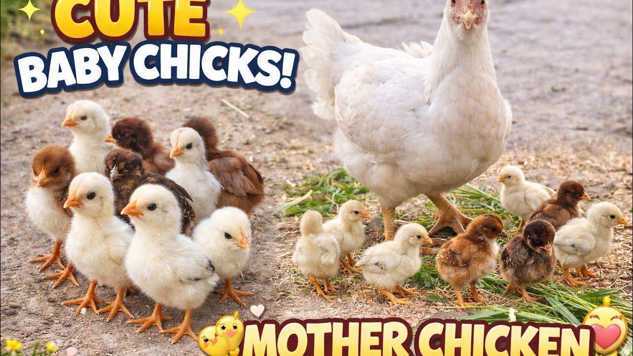 Cute Baby Chicks With Mother Chicken 🐥 | Beautiful Village Chicken Family | Cute Animals Video