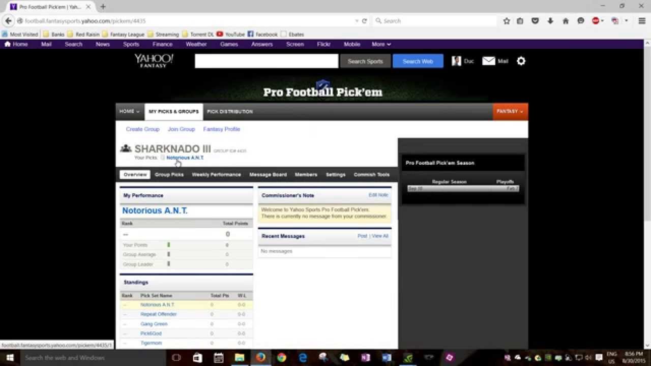 Confidence Points Intro (Yahoo NFL Pick `em League)