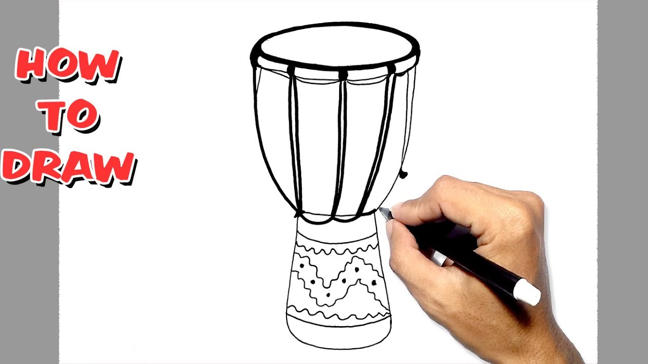 How to Draw A Djembe || African drum Drawing
