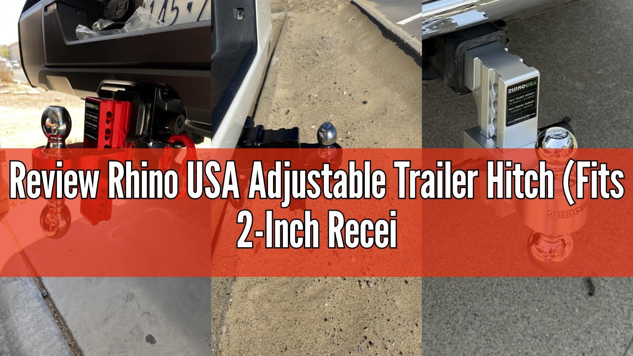 Review Rhino USA Adjustable Trailer Hitch (Fits 2-Inch Receiver) - Heavy Duty Aluminum Tow Hitches w