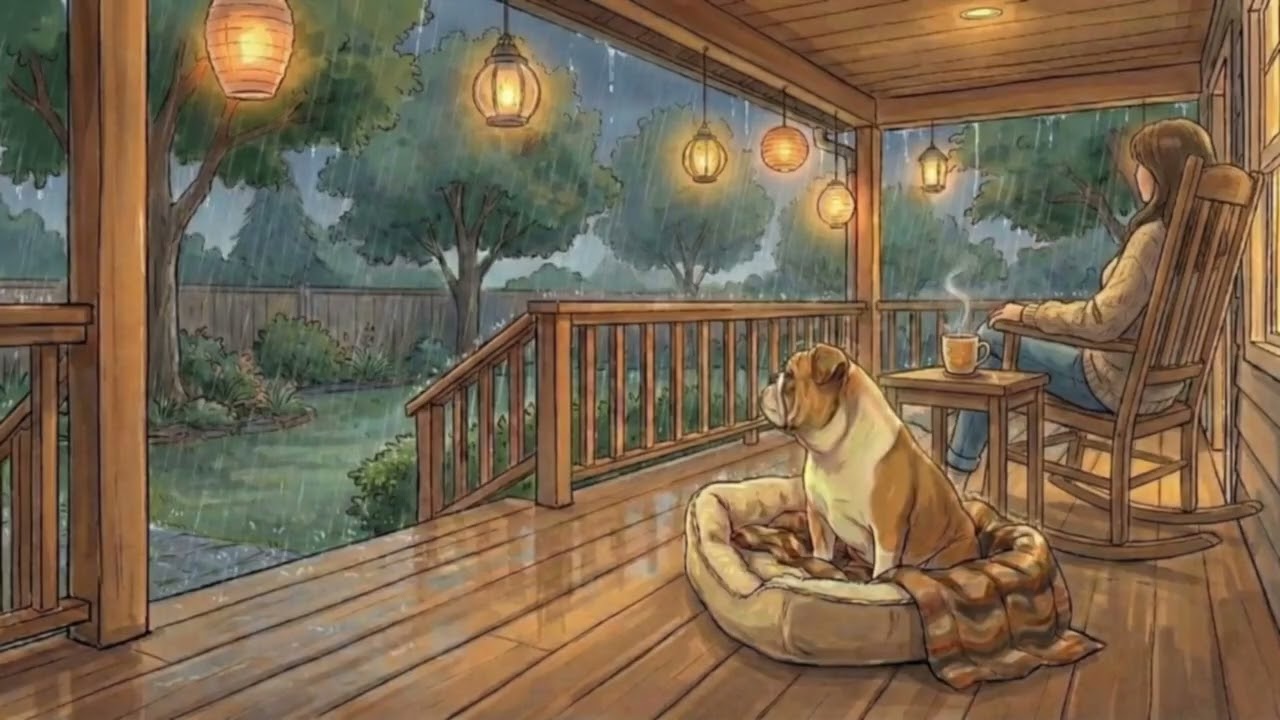 Cozy Rainy Day on the Porch | Lofi Ambience for Relaxation & Study | Ambient Nature Sounds