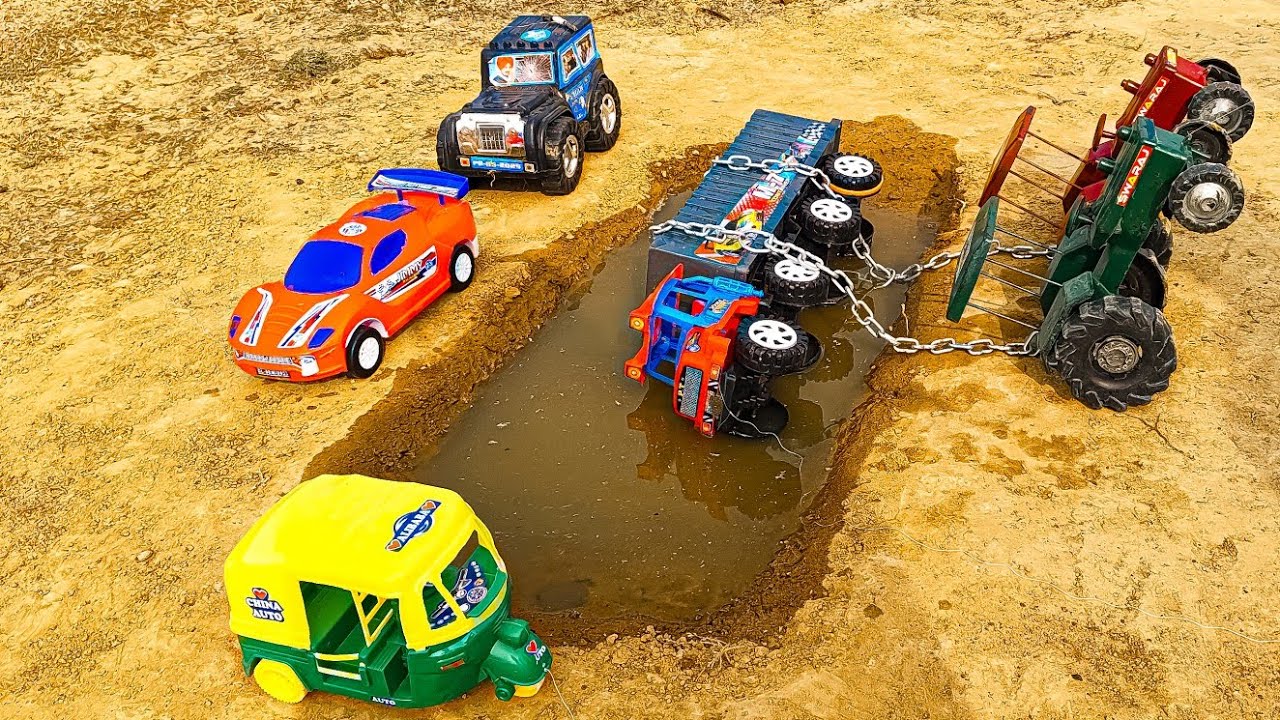 TATA Dumper Accident Auto Rickshaw Lumbrghini Pulling Sonalika And Mahindra Tractor | Kids Cartoon 