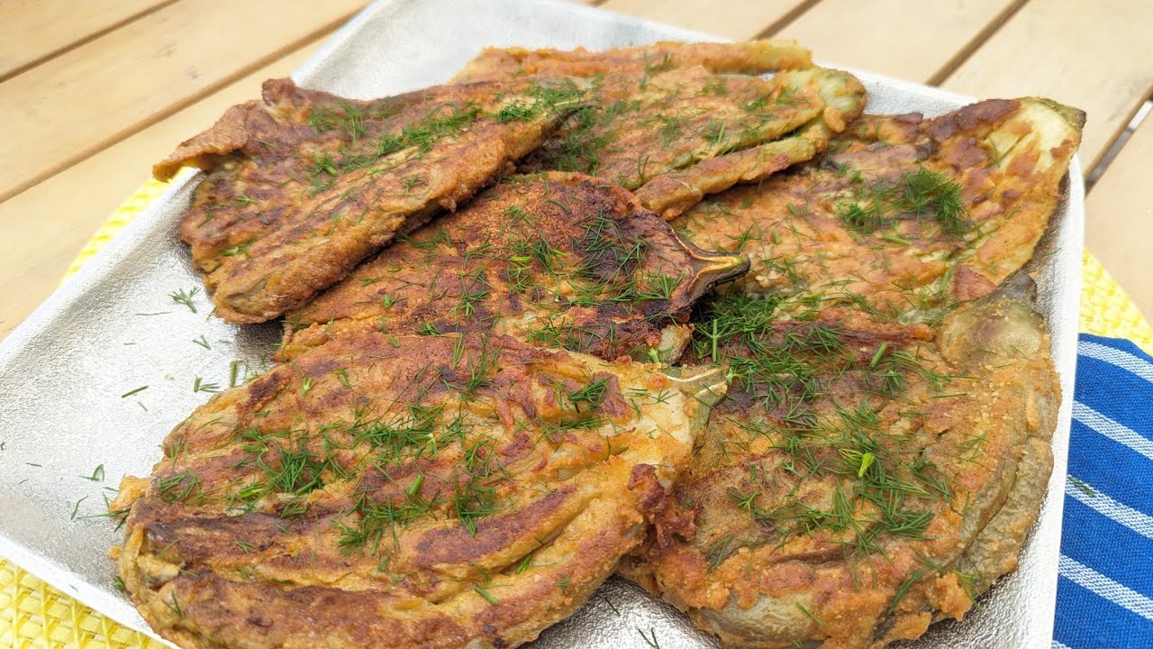 Zum Finger ablecken! Auberginen in einer Knusper-Panade einfaches und leckeres Rezept Vorspeise