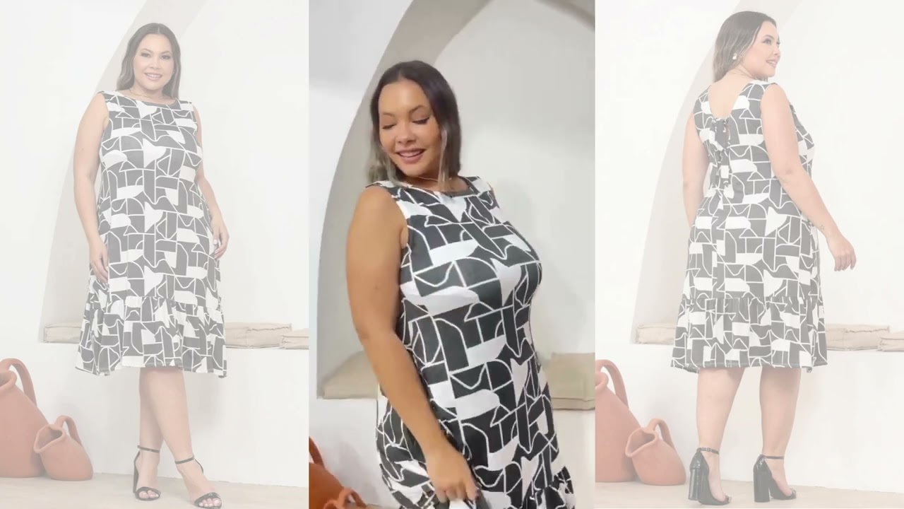 Vestido plus size regata estampado é perfeito para quem busca conforto e estilo 😍💖
