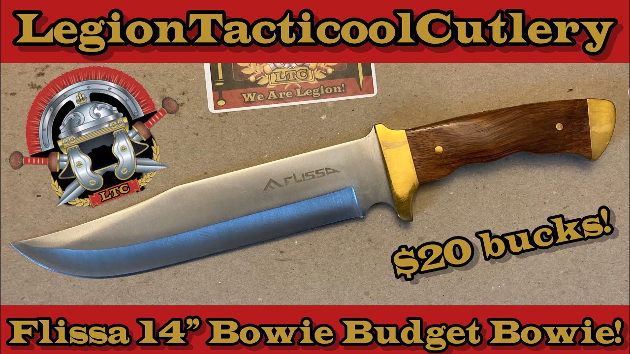 Flissa 14-inch Bowie Knife, Full-tang Fixed Blade Knife with Wood Handle. #flissa #bowie #bowieknife
