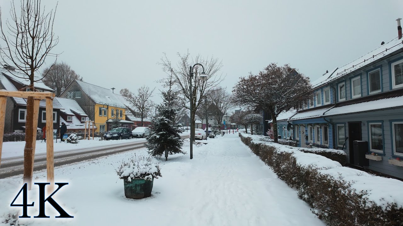 Snowy Walk in Sankt Andreasberg, Idyllic Mountain Town in the Harz Mountains Germany, ASMR 4K