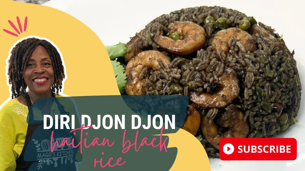 Diri Djon Djon with Shrimp | Diri Djon Djon Recipe | Haitian Black Rice Recipe