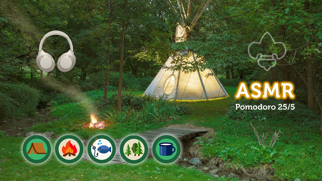 ASMR Soupe Scout Adventures, Let's Earn All Badges!●Pomodoro Timer 25/5 2h30m Session