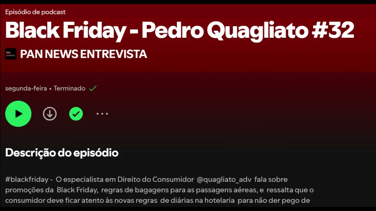 * JOVEM PAN NEWS CAMPINAS - ENTREVISTA - PEDRO QUAGLIATO - DIREITO DO CONSUMIDOR E BLACK FRIDAY