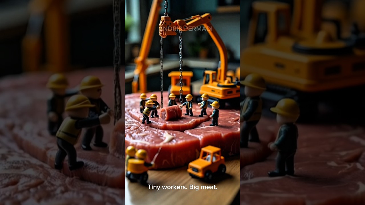 Micro Workers, Mega Meat: Operation Steak Extraction #miniatureworld #minilife