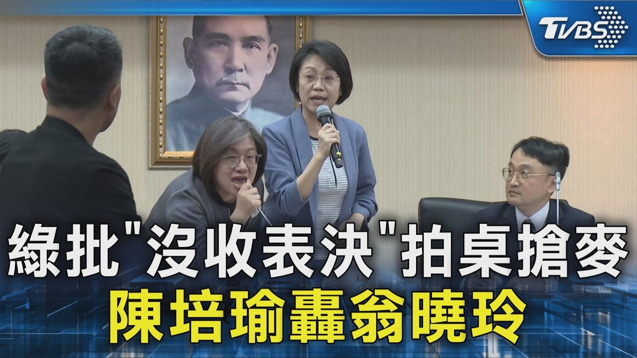 綠批｢沒收表決｣拍桌搶麥 陳培瑜轟翁曉玲｜TVBS新聞 @TVBSNEWS02