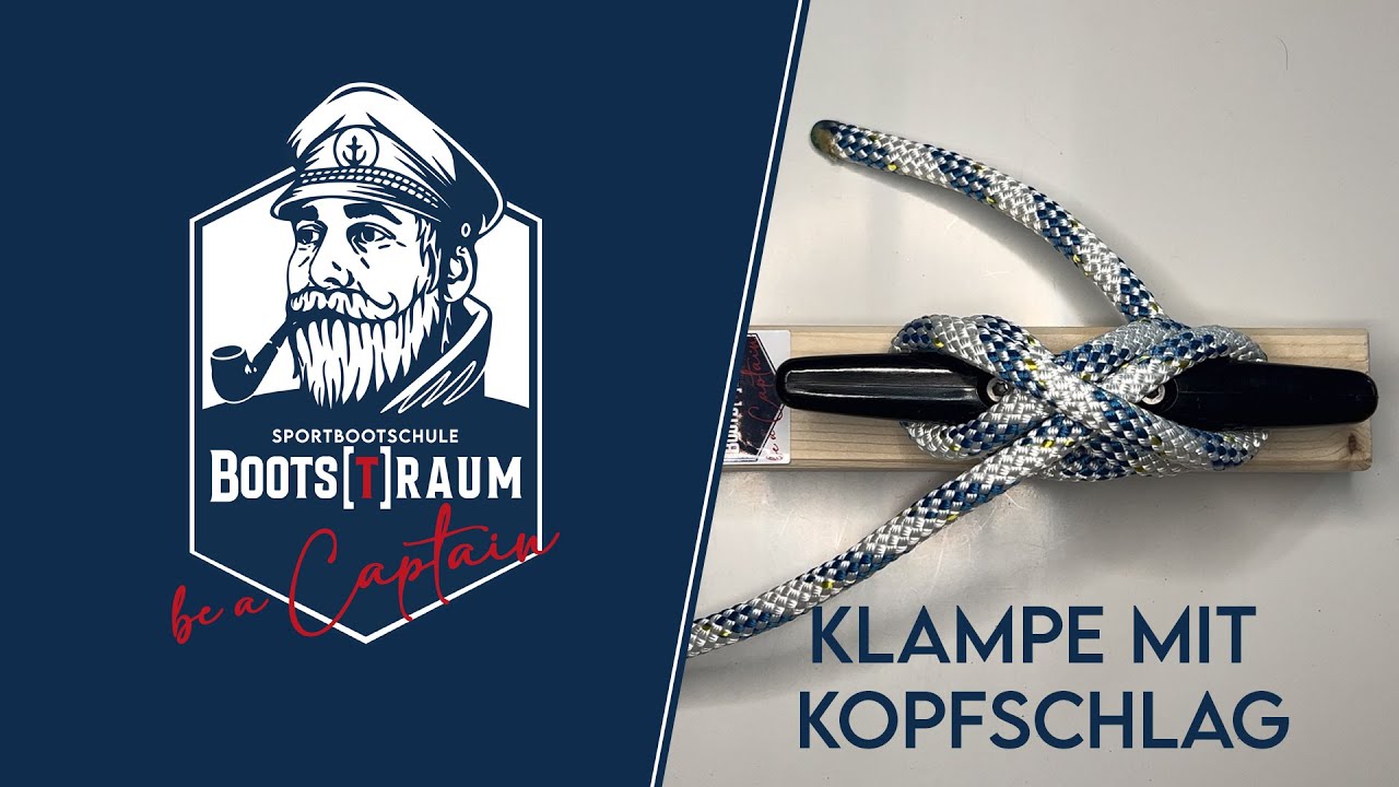 Belegen einer Klampe mit Kopfschlag - Sportbootschule Bootstraum -SBF